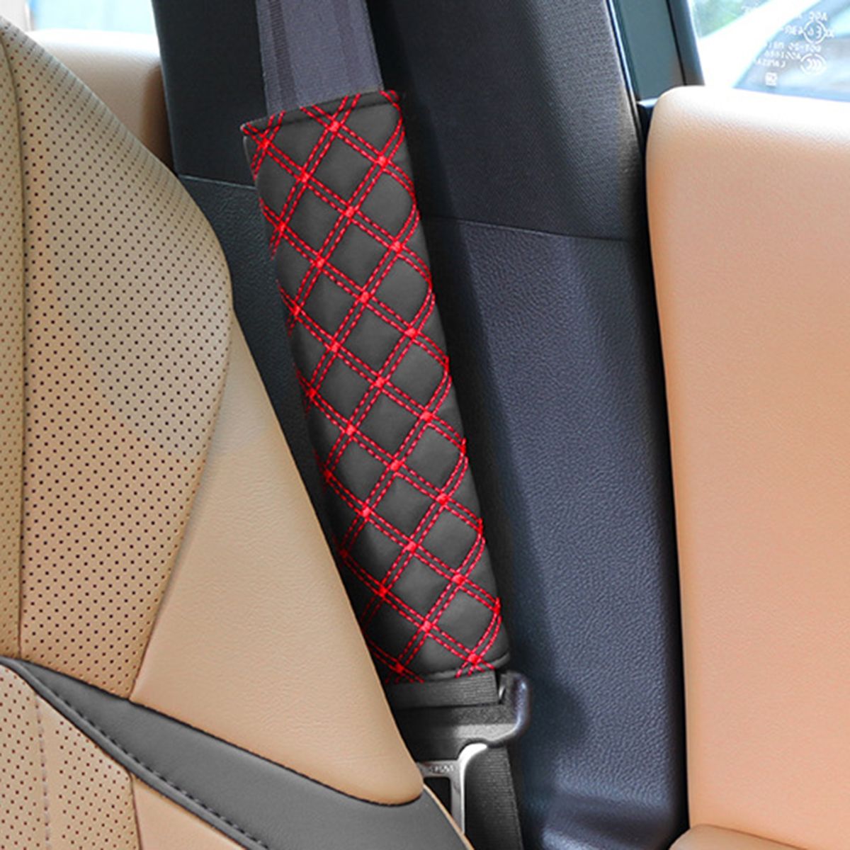 1 Pair Seat Belt Pad Seat Belt Shoulder Cushion Red