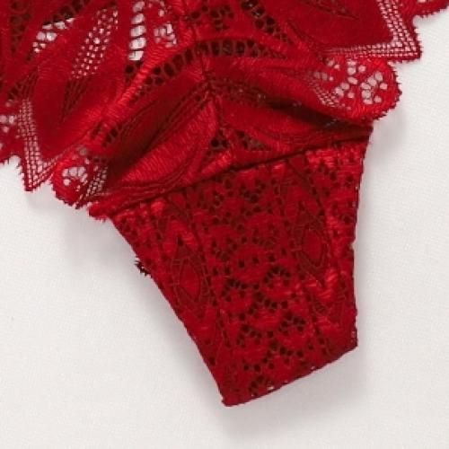 Women Sexy Lace Panties Low-waist Briefs Plus Size Thongs Red