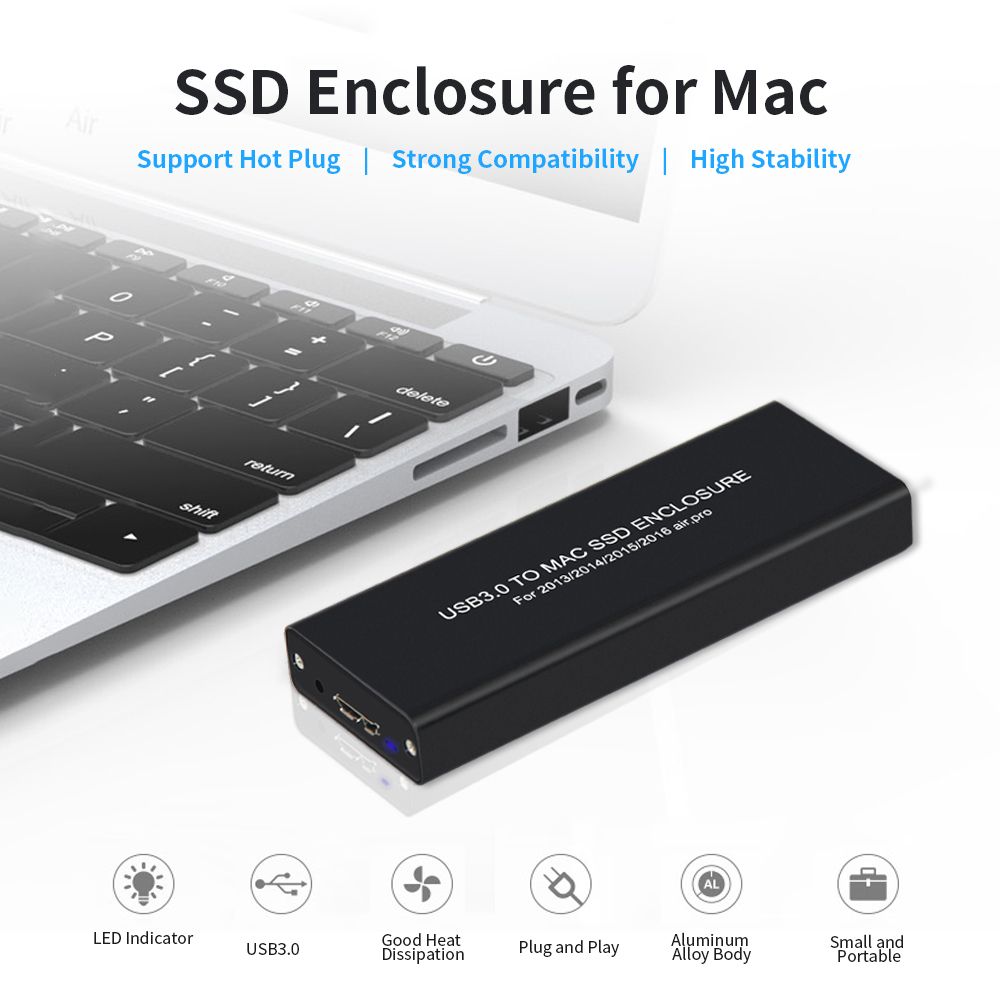 USB3.0 To Mac SSD Enclosure USB3.0 Aluminum Alloy SSD