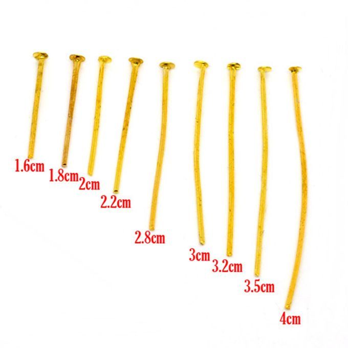 Pack Of 900 Golden Flat Head Pin Accessories Set DIY Head Pin 900Pcs
