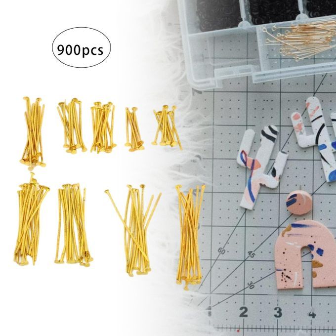 Pack Of 900 Golden Flat Head Pin Accessories Set DIY Head Pin 900Pcs