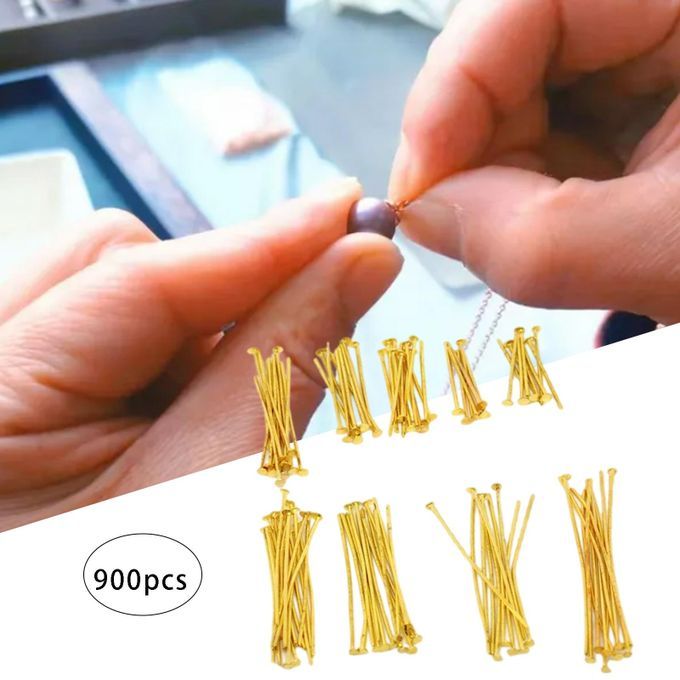 Pack Of 900 Golden Flat Head Pin Accessories Set DIY Head Pin 900Pcs
