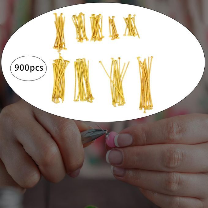 Pack Of 900 Golden Flat Head Pin Accessories Set DIY Head Pin 900Pcs