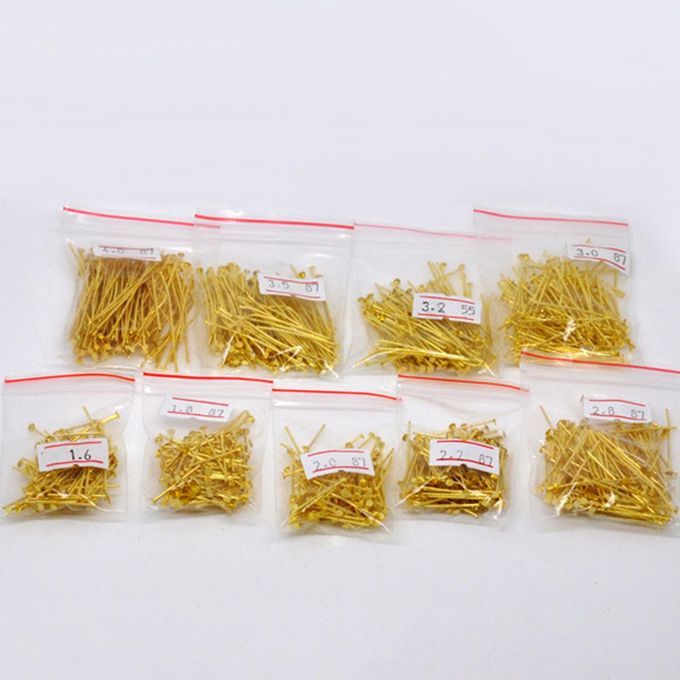 Pack Of 900 Golden Flat Head Pin Accessories Set DIY Head Pin 900Pcs