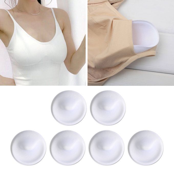 3 Pairs Bra Pads Inserts Sew In Sport Bra Cups For Bikini Top White