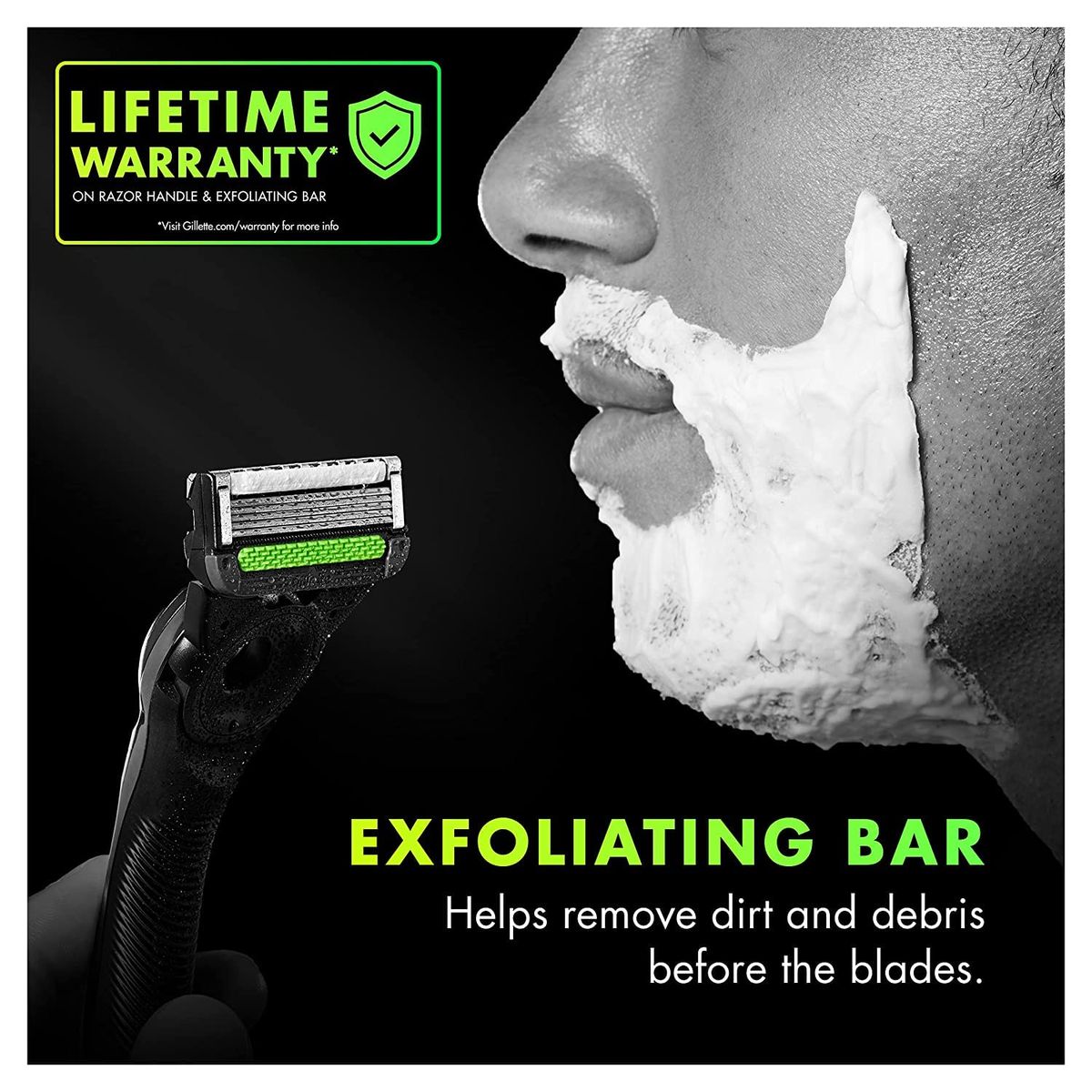 Mens Razor With Exfoliating Bar By GilletteLabs, Shaving Kit For Men, Includes 1 Handle, 2 Razor Blade Refills, 1 Premium Magnetic Stand
