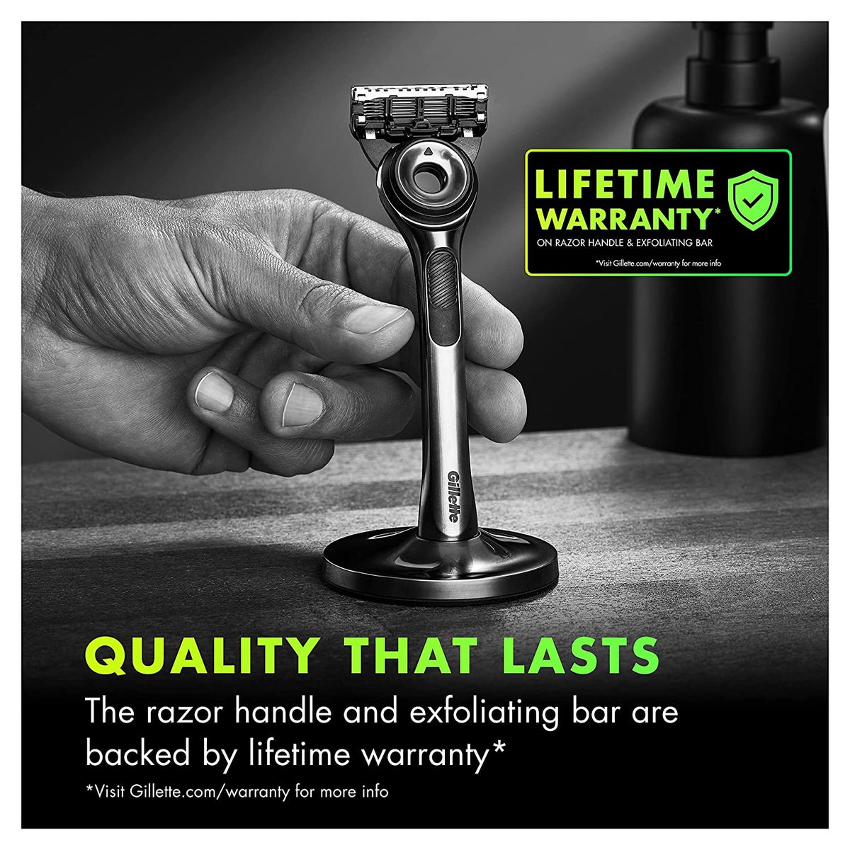 Mens Razor With Exfoliating Bar By GilletteLabs, Shaving Kit For Men, Includes 1 Handle, 2 Razor Blade Refills, 1 Premium Magnetic Stand