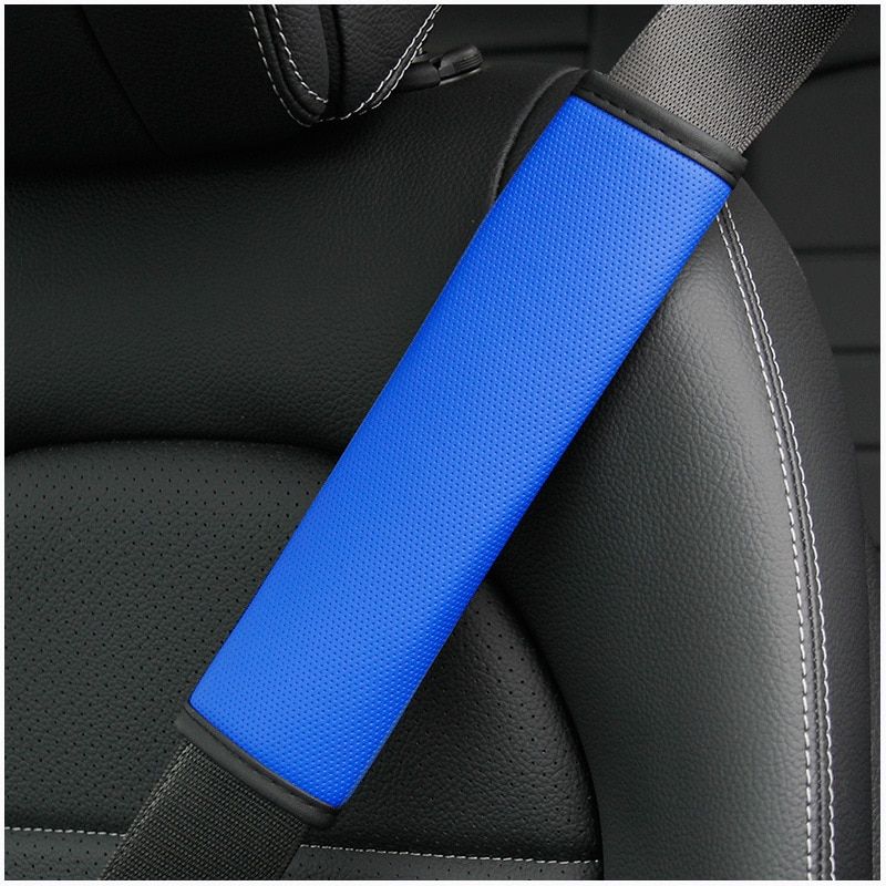 2 Pieces Of Skin-Feeling Leather Fine-Hole Car Seat Belt