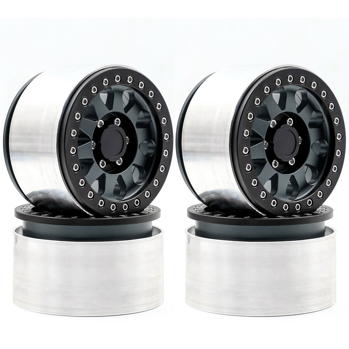 Aluminum Alloy Titanium Wheel  Beadlock Rims Hub 4pcs