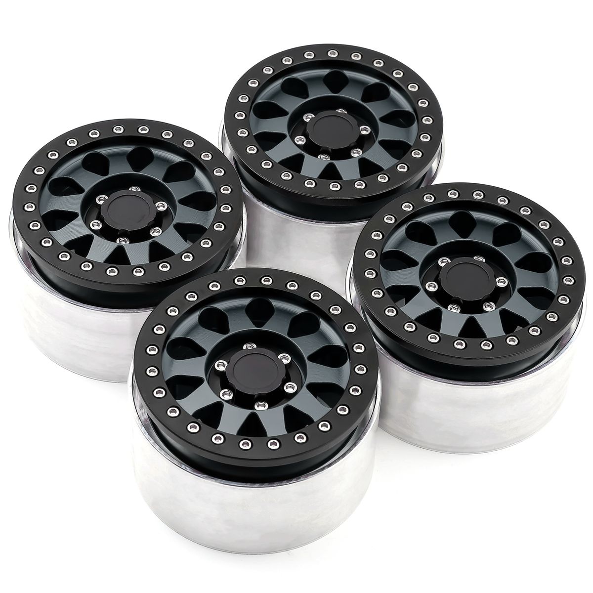 Aluminum Alloy Titanium Wheel  Beadlock Rims Hub 4pcs