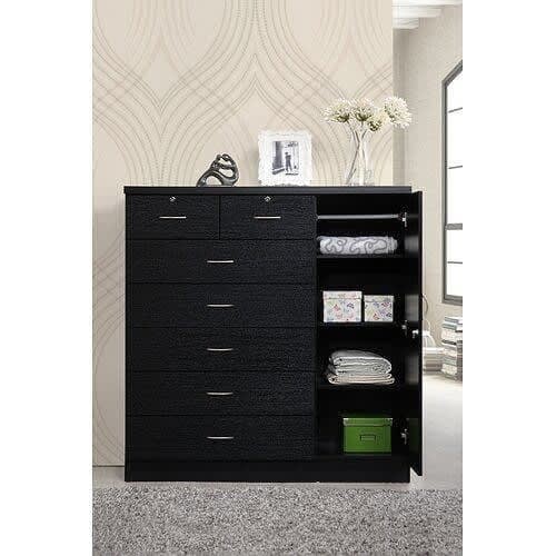 Gentleman's Chest - Black - 7 Drawer Black