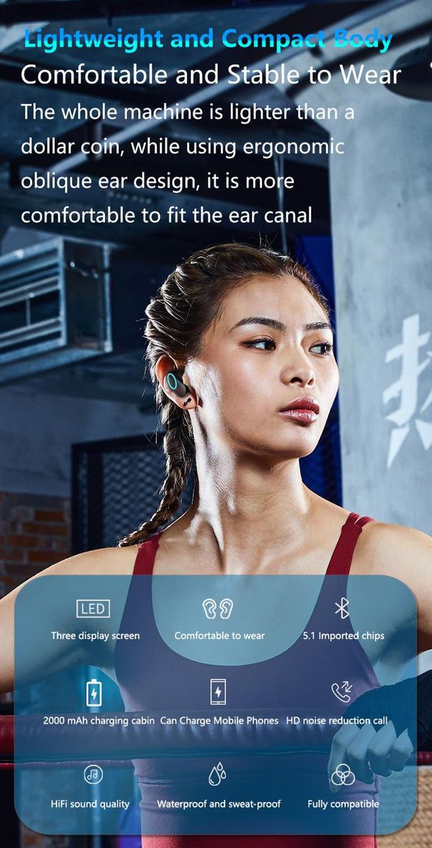 Tws Bluetooth 5.0 Earphones High Quality 2000mah Toothbrush