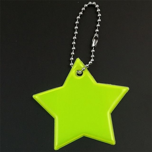 2 PCS Little Star Soft PVC Reflector Reflective Keychain Keyrings(yellow)