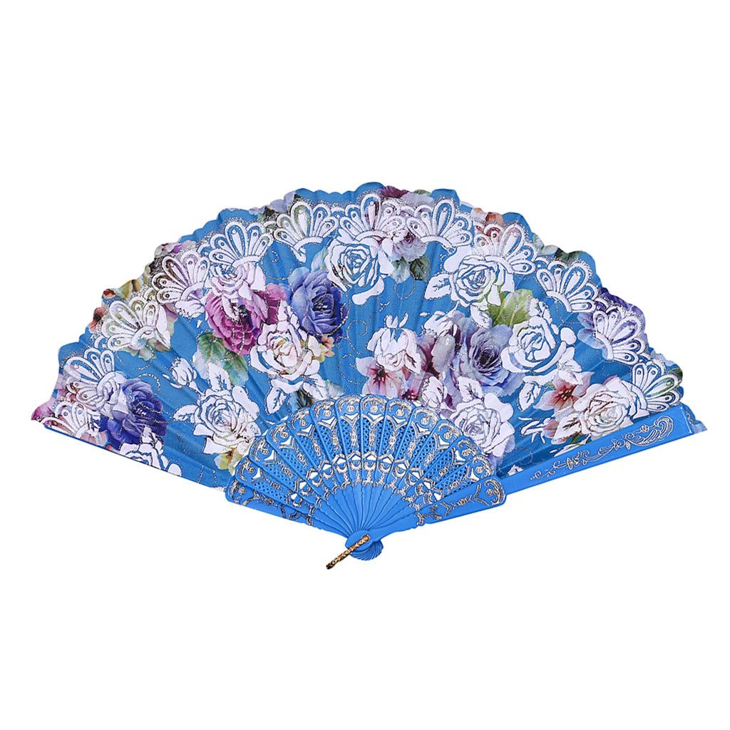 G619 Dance Flower Style Wedding Held Party Lace Personalized Silk Paper Fans Party Hand Best Folding Folding Chinese Fan