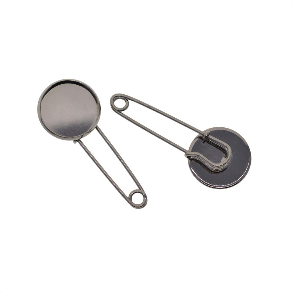 10x Blank Cabochon Settings Hijab Pins Brooch Pins Safety