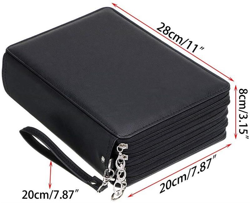 200-Hole Pencil Case Color Lead Storage Box Leather Drawing Sketch Pen Curtain Large Capacity Art Sketch Kit