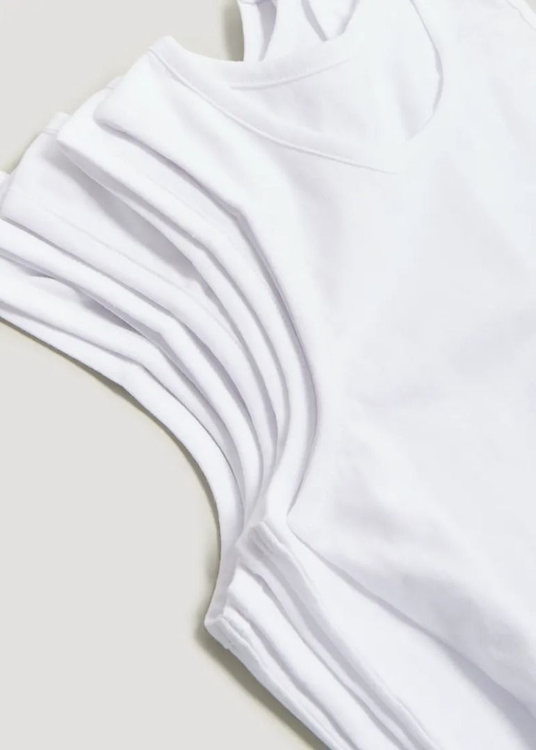 Boys 5 Pack White Vest Tops
