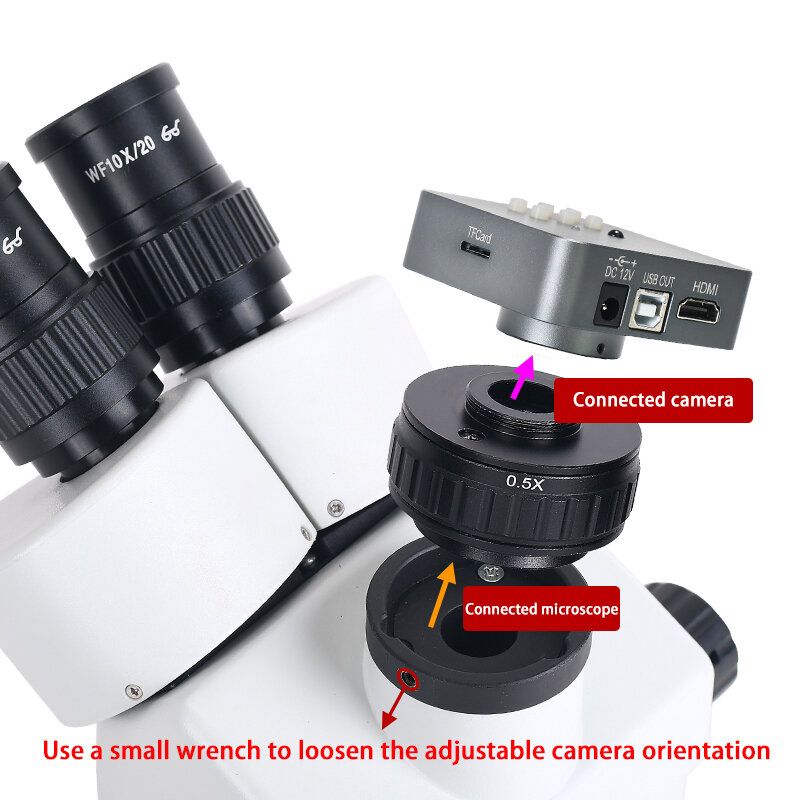 0.35X 0.5X C Mount Lens Adapter Focus Adjustable Camera
