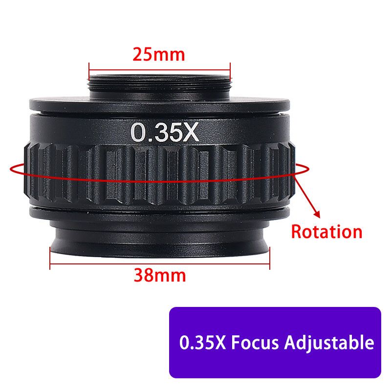 0.35X 0.5X C Mount Lens Adapter Focus Adjustable Camera