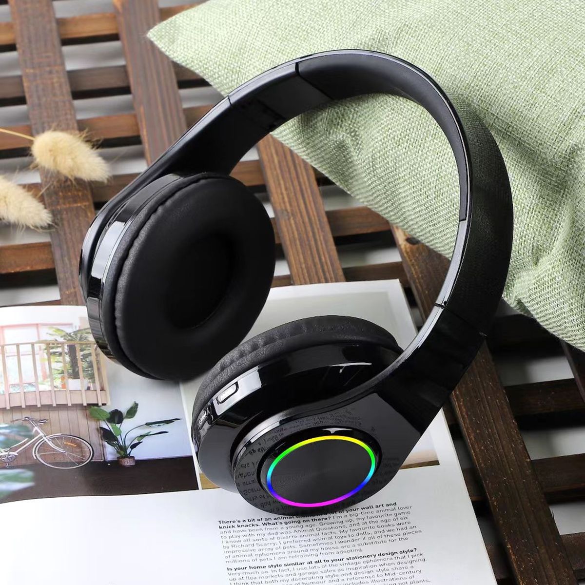 B39 Wireless Headphones Foldable Colorful Breathing-Blue