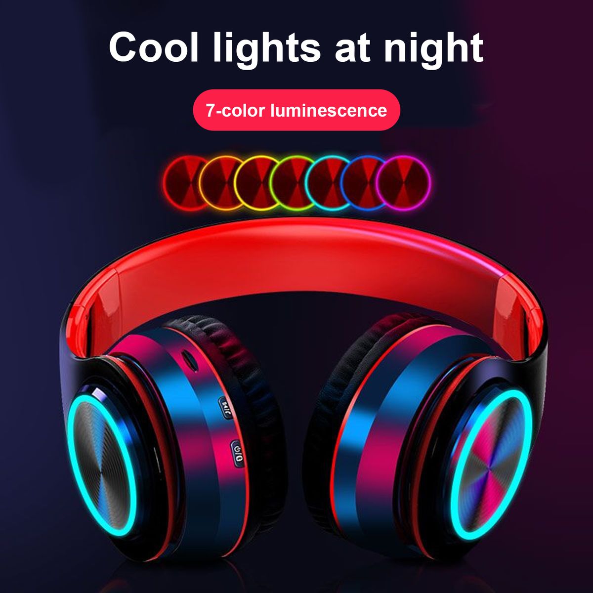 B39 Wireless Headphones Foldable Colorful Breathing-Blue