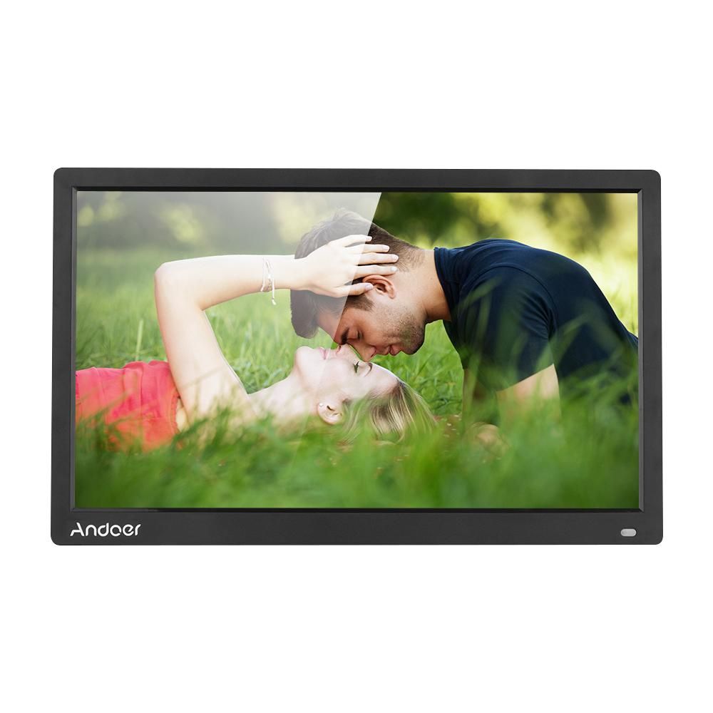 Andoer 17.3 Inch Desktop Digital Photo Picture Frame Album 1600*900 Resolution 16:9 TN LED Display Screen Support Calendar Clock Time Setting MP3 Music Movie with IR Remote Control Stand Bracket Support SD Card As Gift Presen