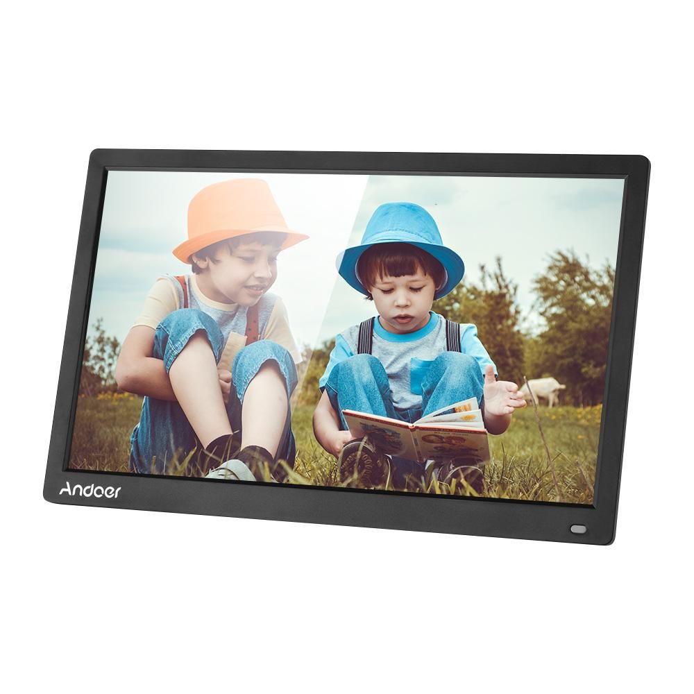Andoer 17.3 Inch Desktop Digital Photo Picture Frame Album 1600*900 Resolution 16:9 TN LED Display Screen Support Calendar Clock Time Setting MP3 Music Movie with IR Remote Control Stand Bracket Support SD Card As Gift Presen