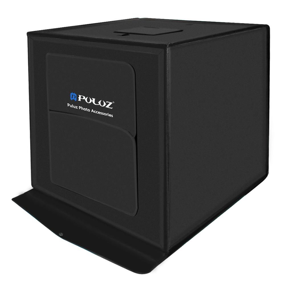 Portable Photo Studio Box 16 inch 40cm Folding Photography Light Tent Professional Foldable Shooting Lighting Softbox with 64 LED Lights Three-color Backdrops  (E U plug)