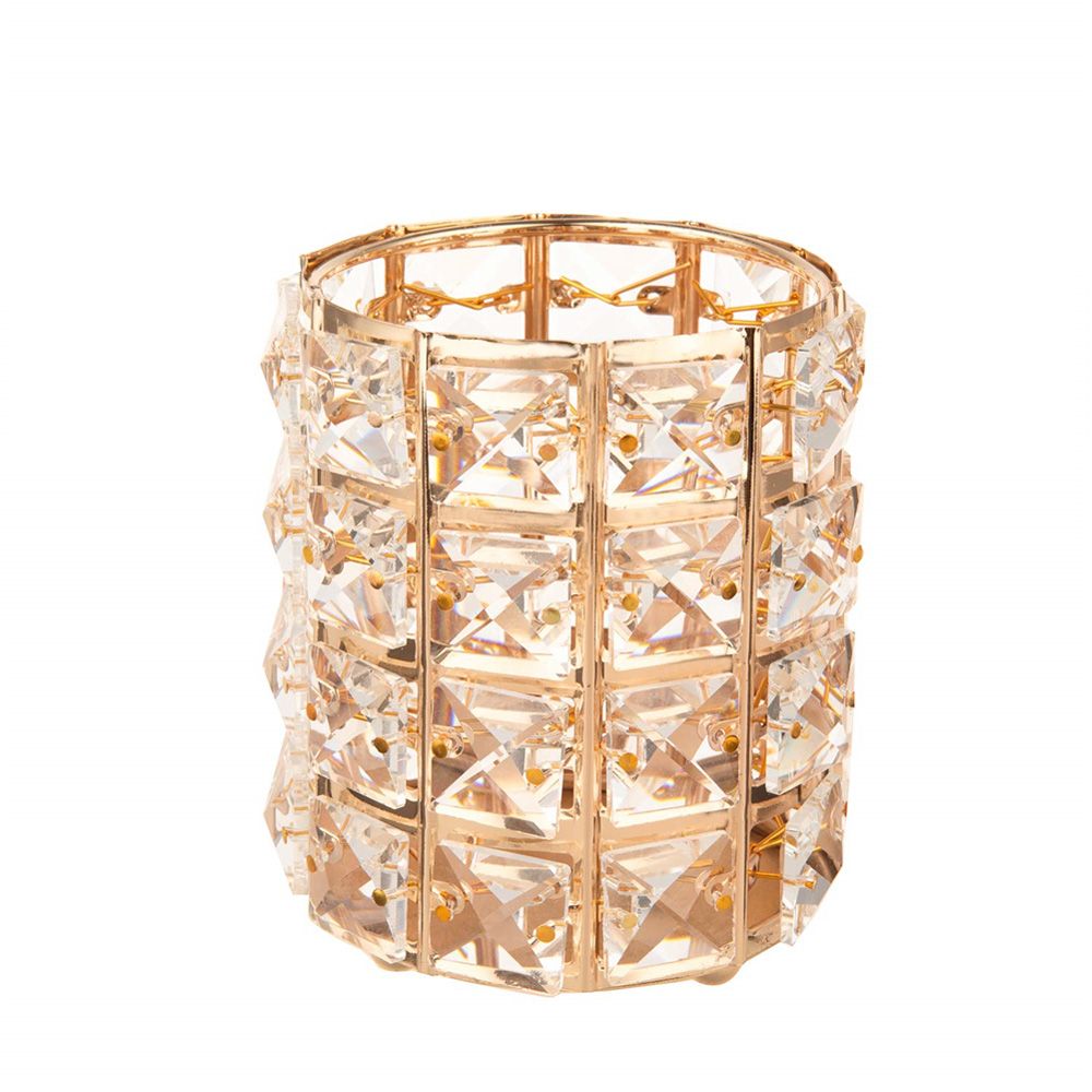 Crystal Cosmetic Brush Organizer Makeup Tool Holder-Golden