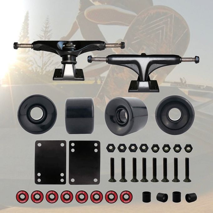 Skateboard Trucks Wheels Truck Bridge Hanger Wheel Roller Multi Black