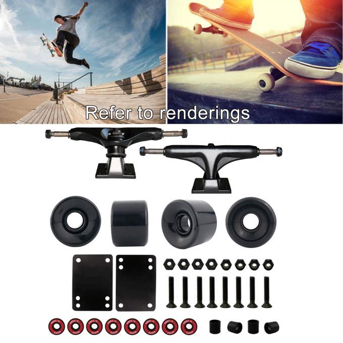 Skateboard Trucks Wheels Truck Bridge Hanger Wheel Roller Multi Black