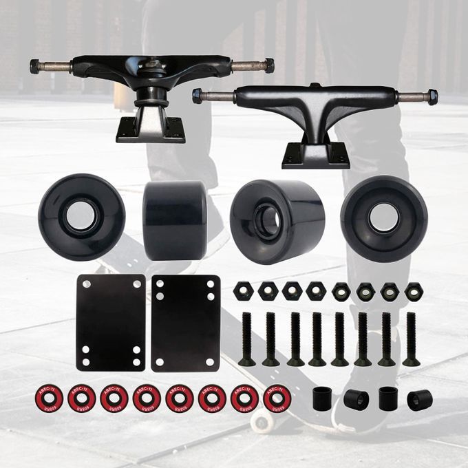 Skateboard Trucks Wheels Truck Bridge Hanger Wheel Roller Multi Black