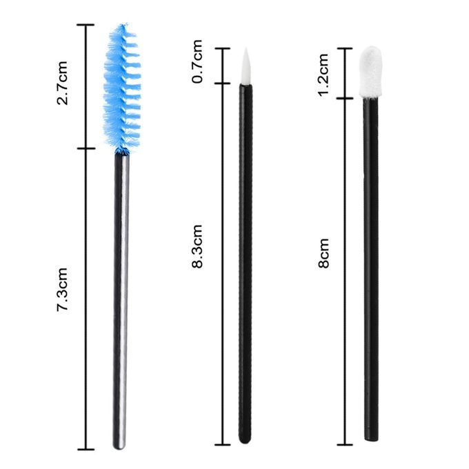 150PCS Disposable Applicator Wand Set Eyelash Liner Eye Lip Blue