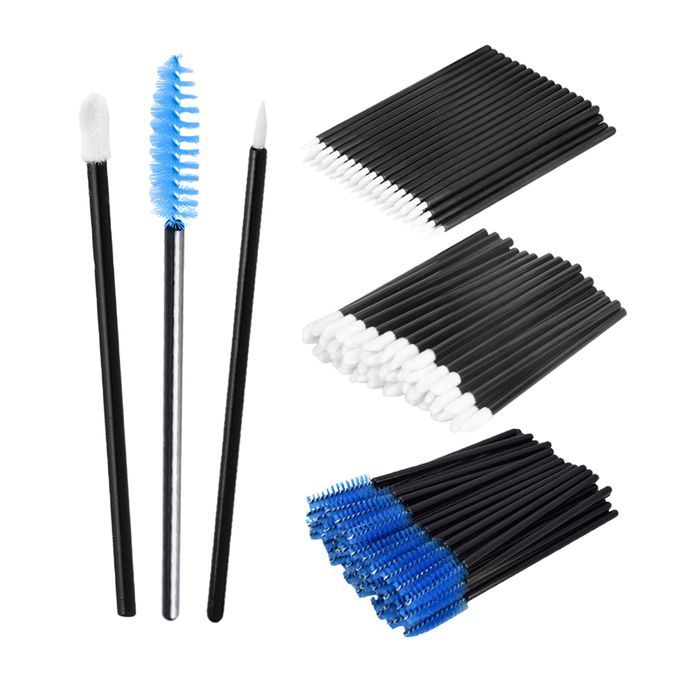 150PCS Disposable Applicator Wand Set Eyelash Liner Eye Lip Blue