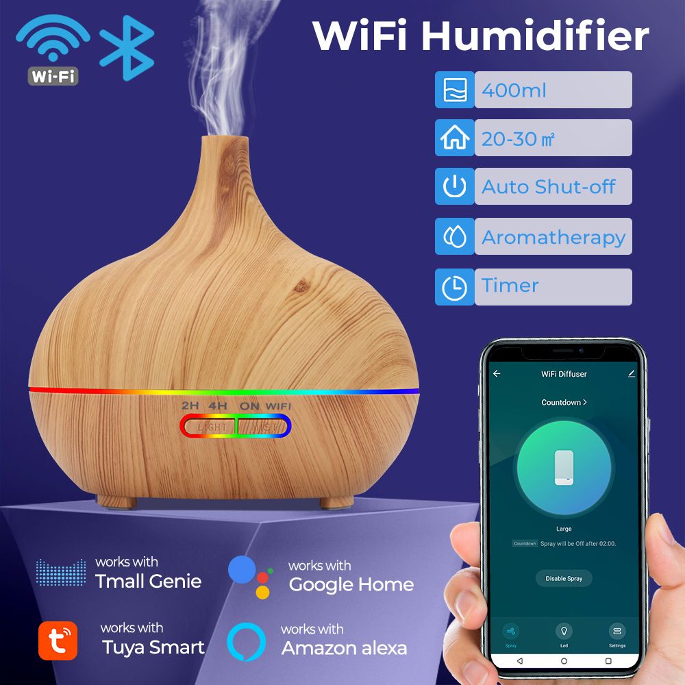 Mechanical Home Light Wood Grain Automatic Round AC