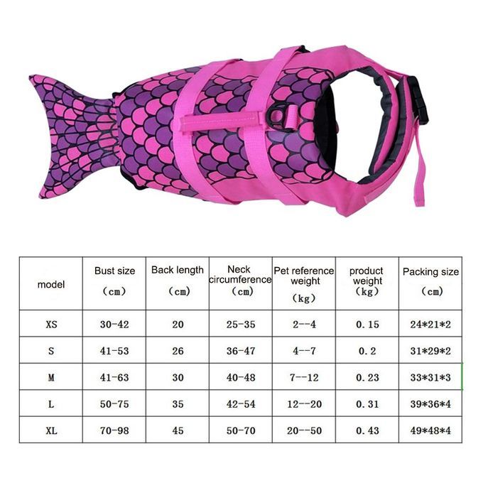 2Pcs Adjustable Durable Pet Dog Life Jacket Swimming Vest With Puller