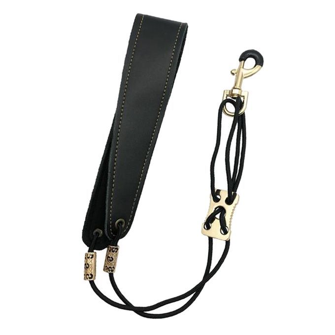 Sax Back Shoulder Belt Cowhide Adjustable Black Adults Holder Parts 46