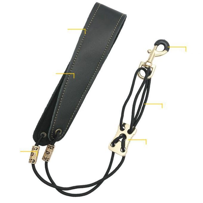 Sax Back Shoulder Belt Cowhide Adjustable Black Adults Holder Parts 46