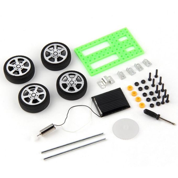 Mini Handmade Solar Powered Toy  Hildren Edu Ational Gadget Hobby DIY  Ar Kit-black&green