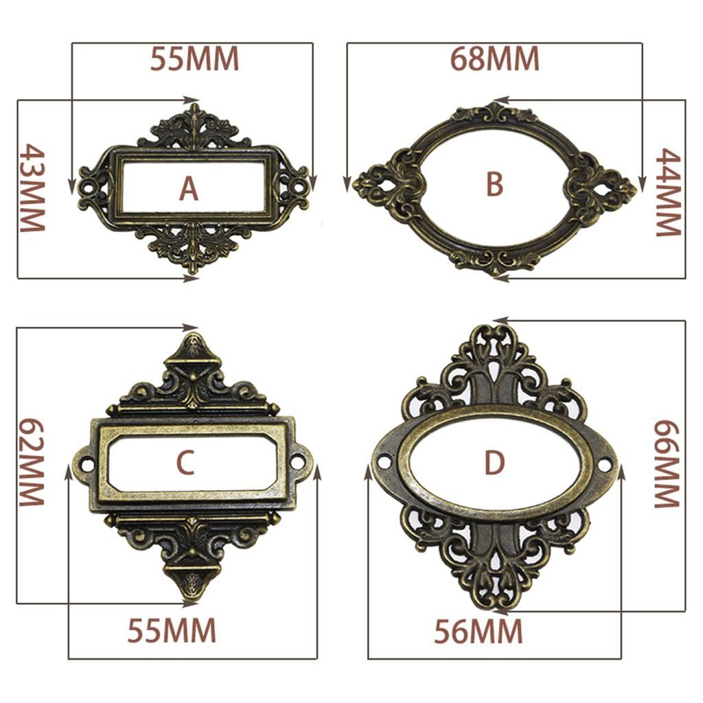 4Pcs Shelves File Drawer Tag Label Holder Metal Lace