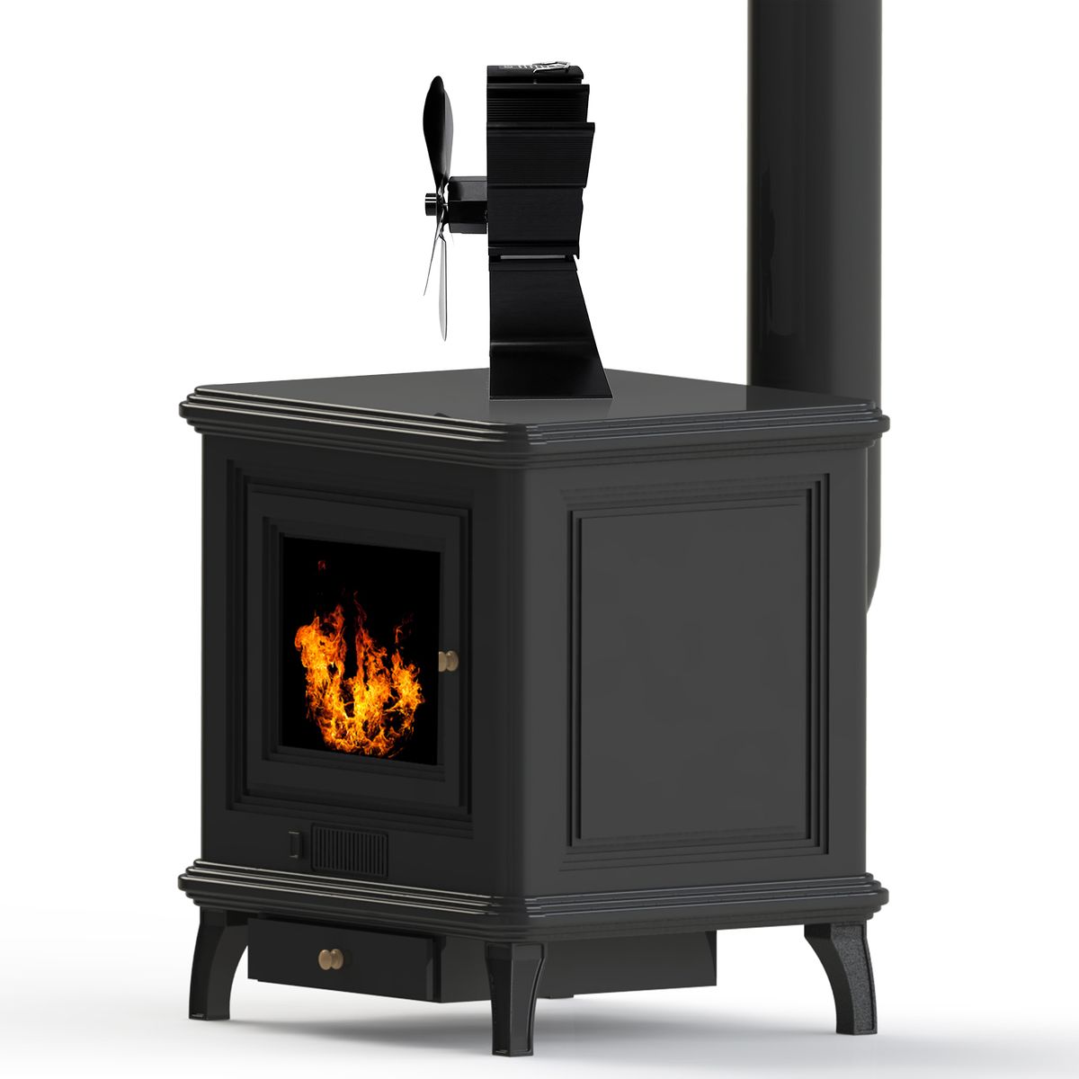 6 Blade Fireplace Fan For Wood Burning Stove Heat Powered