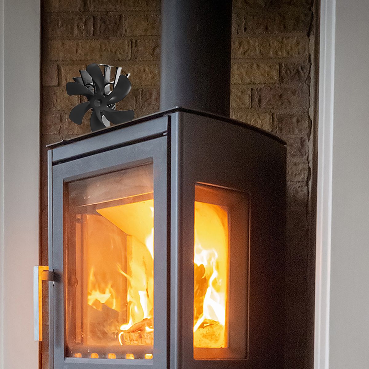 6 Blade Fireplace Fan For Wood Burning Stove Heat Powered