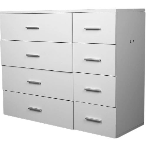 White 4+4 Drawer Simple Modern Storage Cabinet