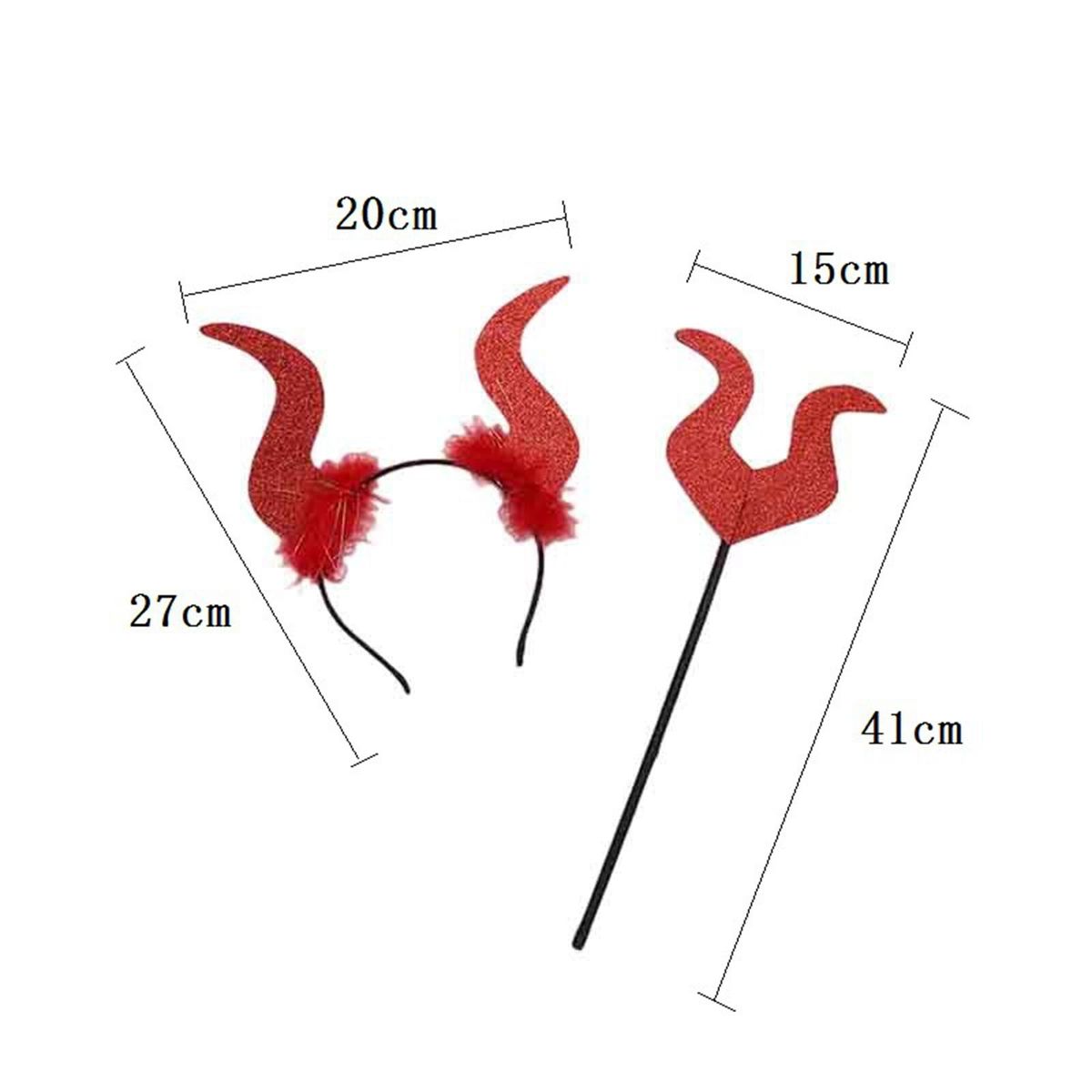 Halloween Devil Costume Set With Devil  Men Women Red