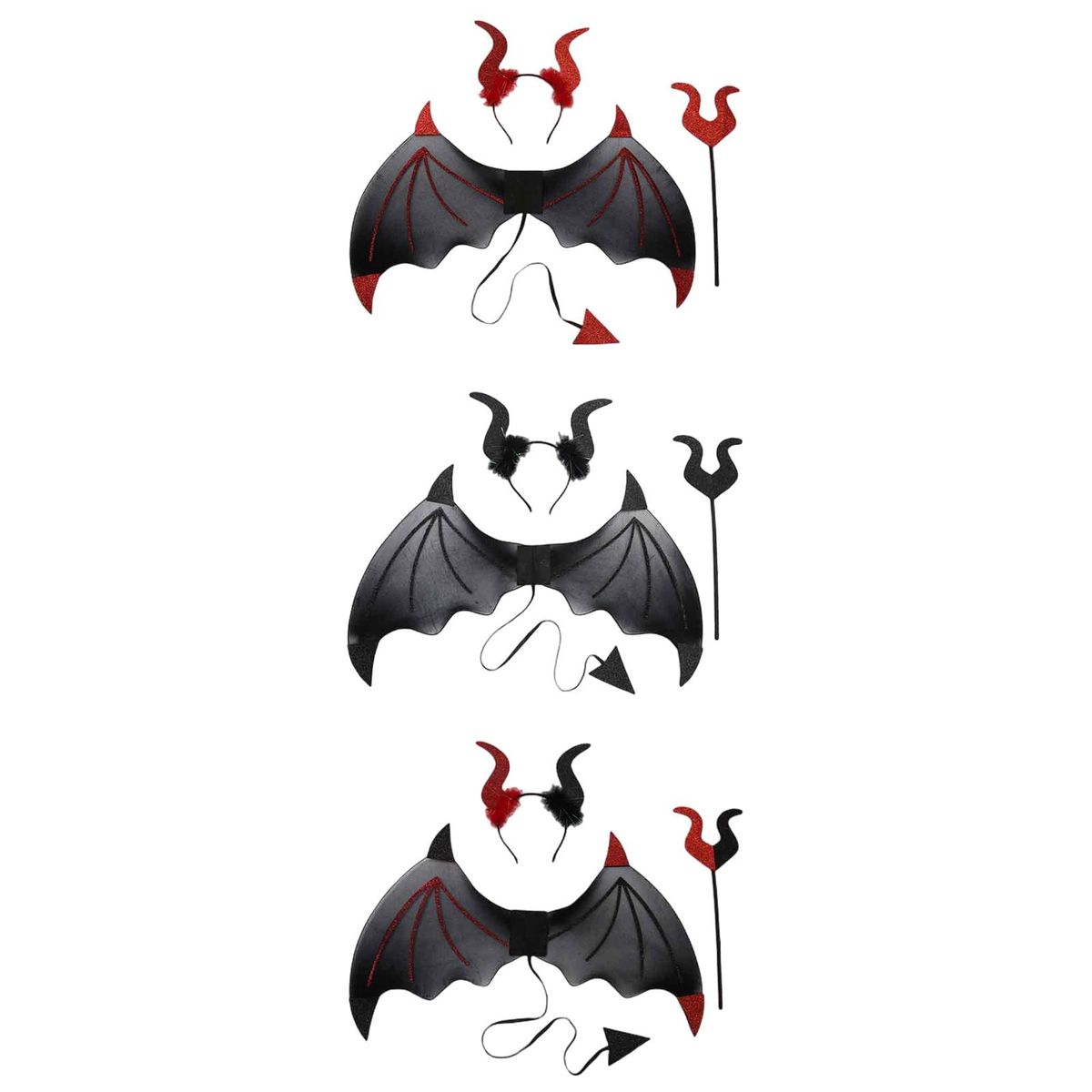 Halloween Devil Costume Set With Devil  Men Women Red