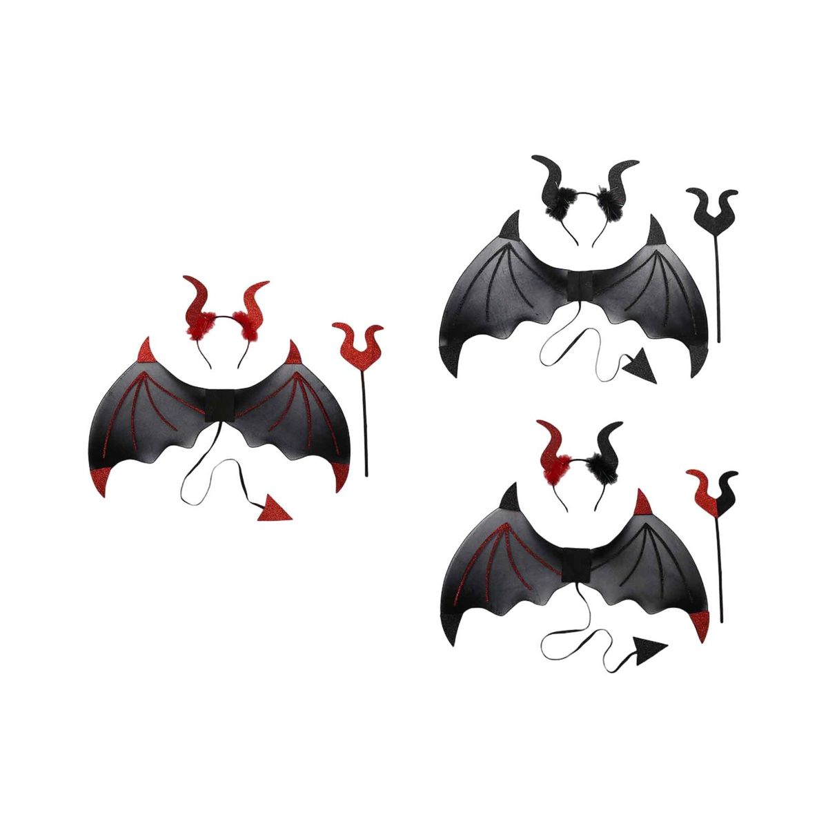Halloween Devil Costume Set With Devil  Men Women Red
