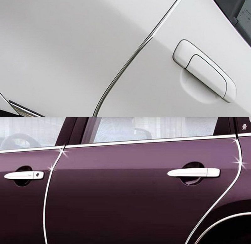 Chrome 6m Car Door Edge Moulding Trim Strip Scratch Guard