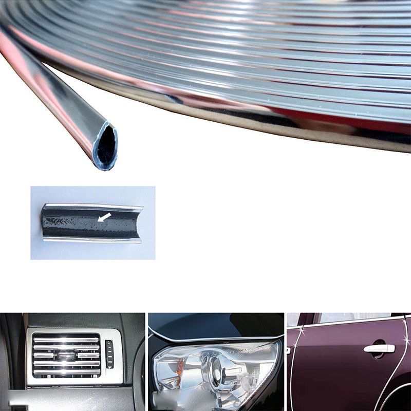 Chrome 6m Car Door Edge Moulding Trim Strip Scratch Guard