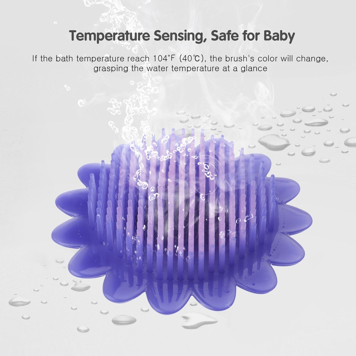 Baby Bath Silicone Brush 104℉ Temperature Sensing Baby