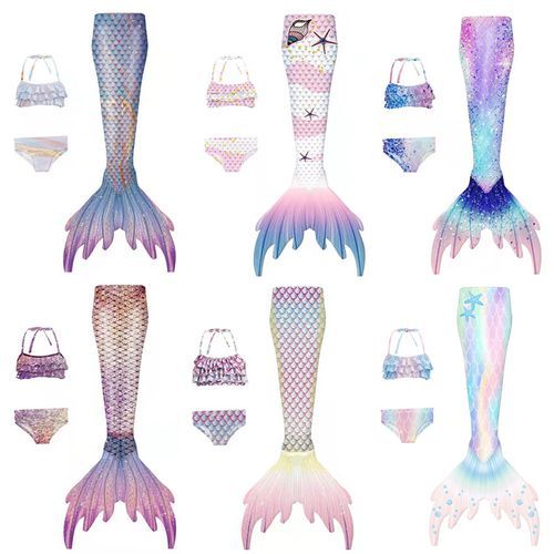 Kids Mermaid Tail Mermaid Swimsuit Swimming Children Mermaid Costume For Girls Birthday Pool Party Gift